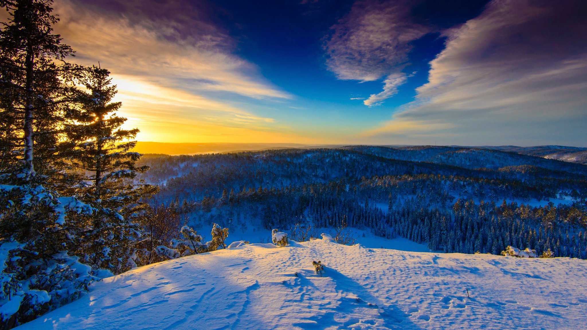 noruega invierno día soleado