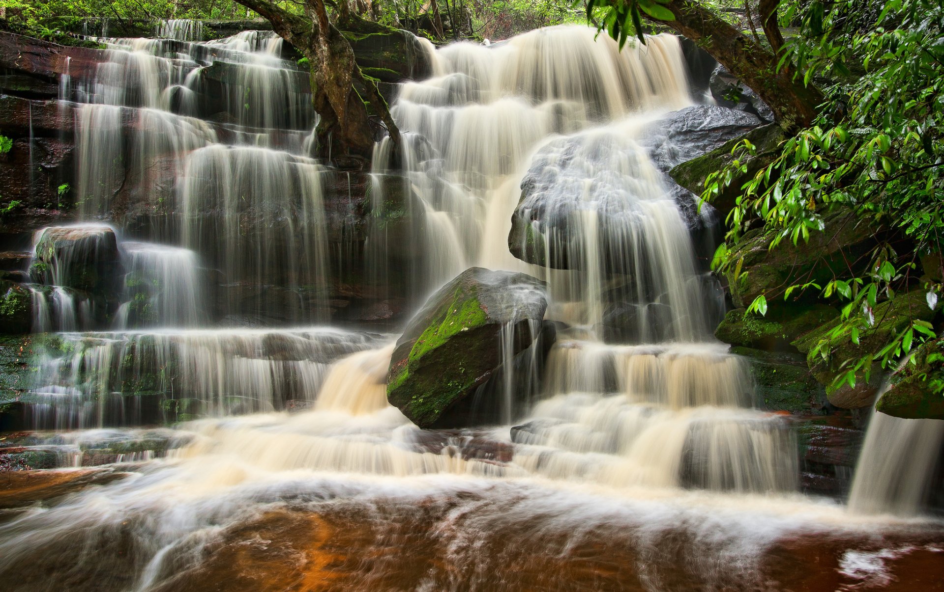 omersby falls brisbane water national park australia stage waterfall