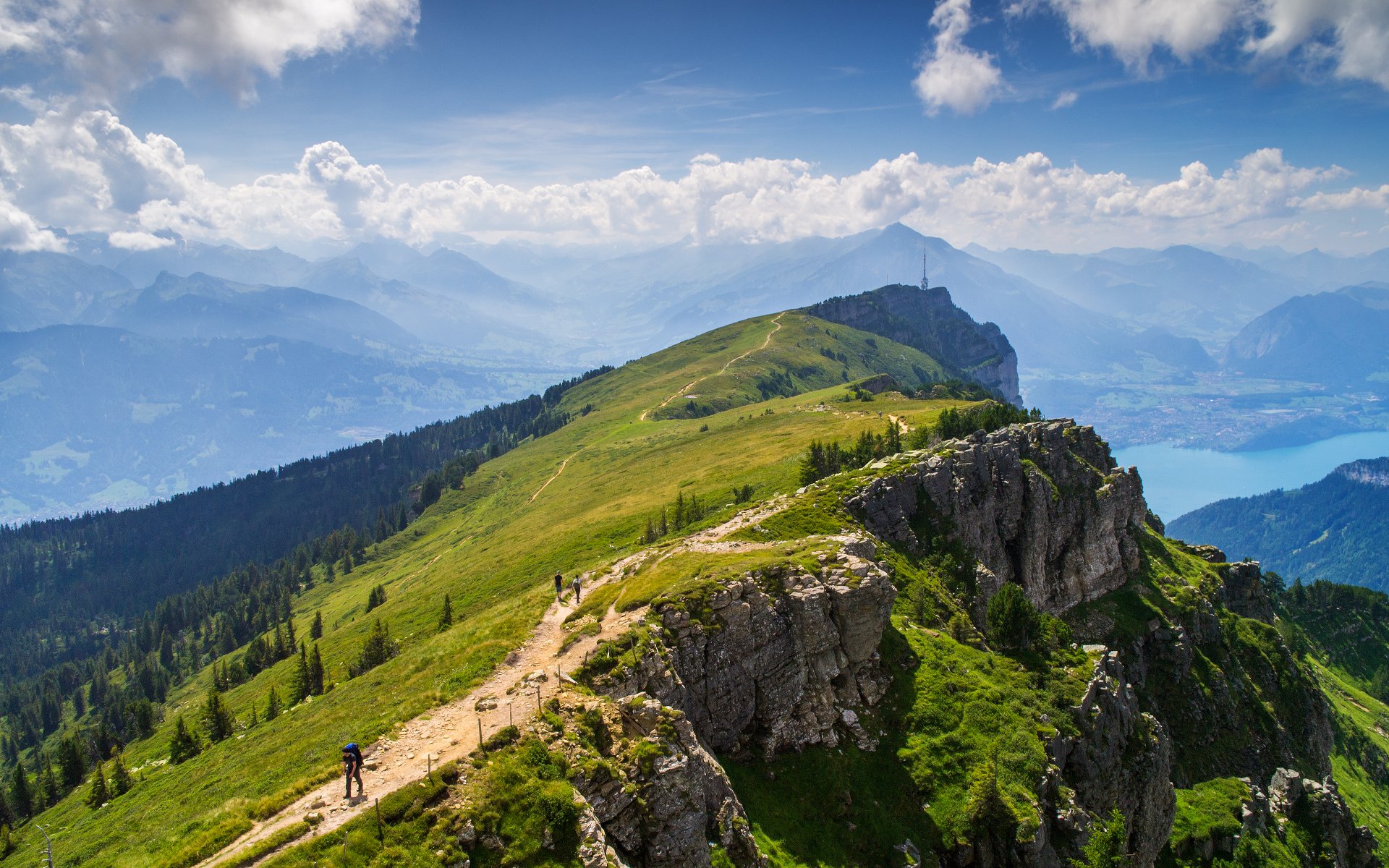 alpes bernoises lac de thoune montagnes nature été lac