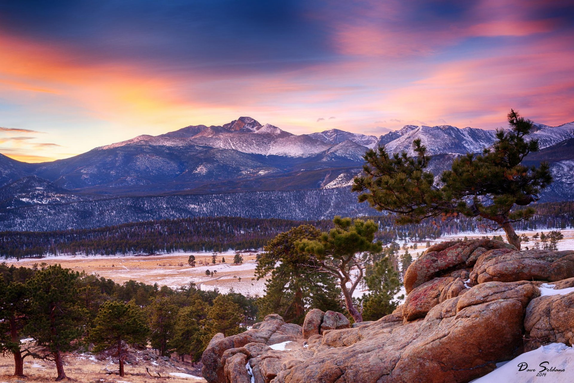 colorado parque nacional de las montañas rocosas montañas bosque invierno naturaleza