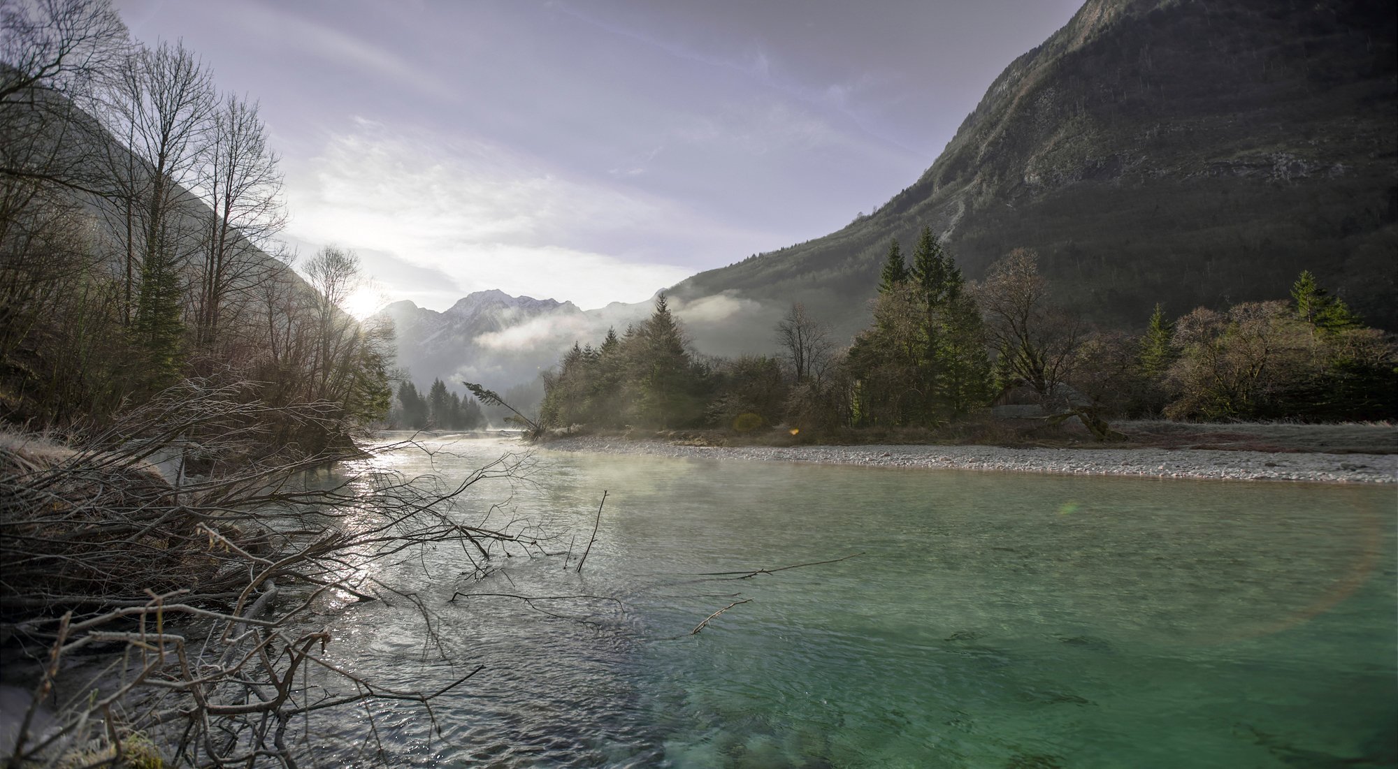 herrlichkeit am morgen soca tolmin slowenien