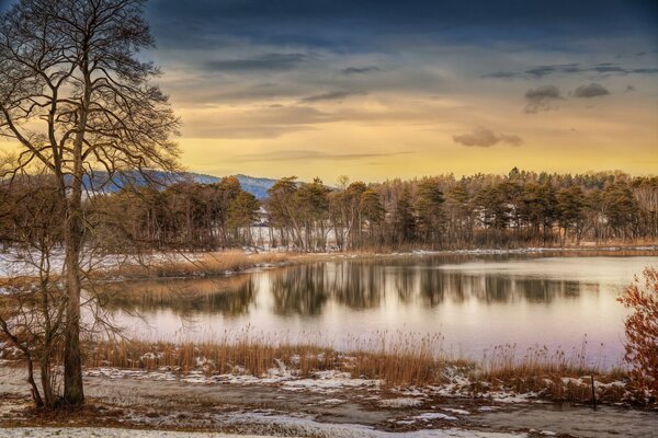 Winterruhe und Kühle am See