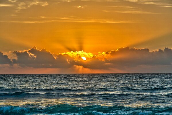 At sunset, the horizon is absolutely clear