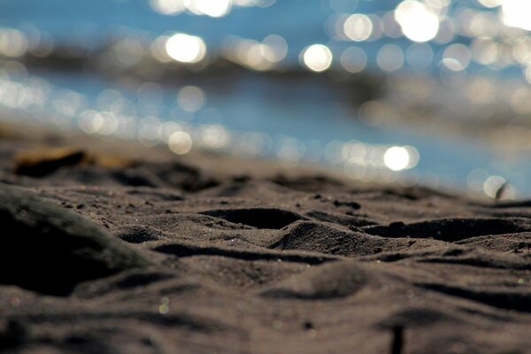 Beautiful sand on a blurry background