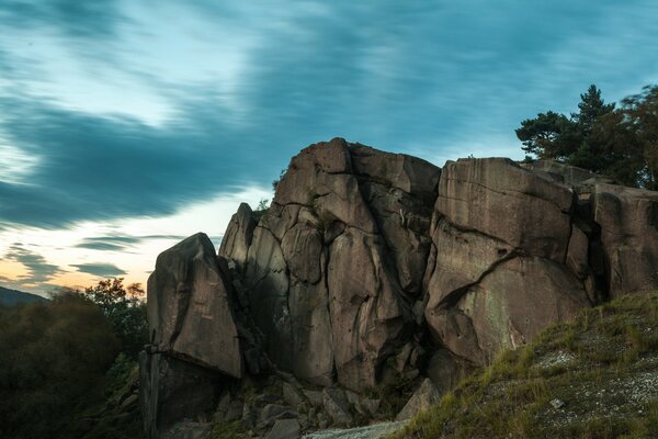 Natur und Felsen. Abendhimmel