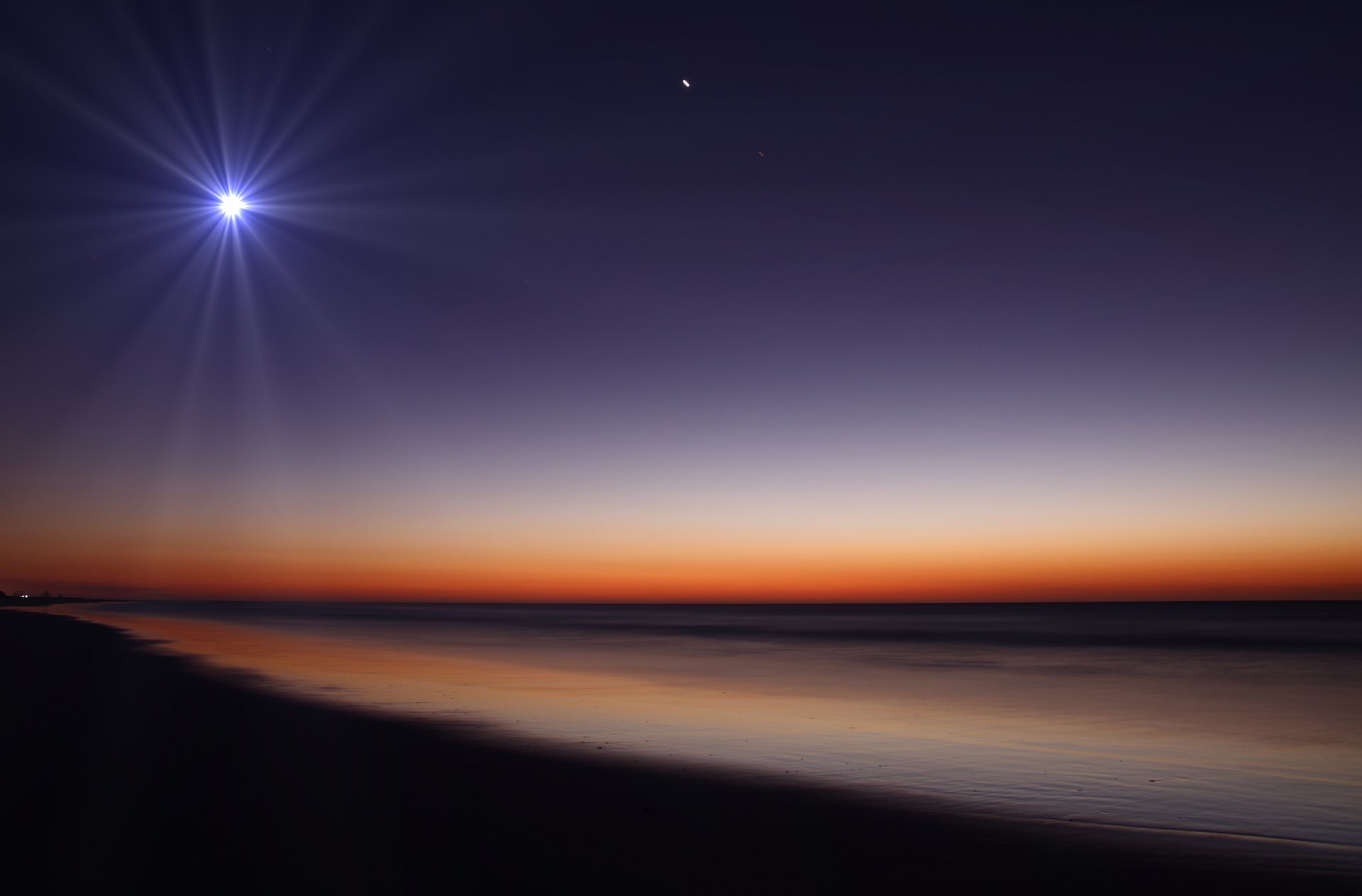 nature night beach moon shore sand