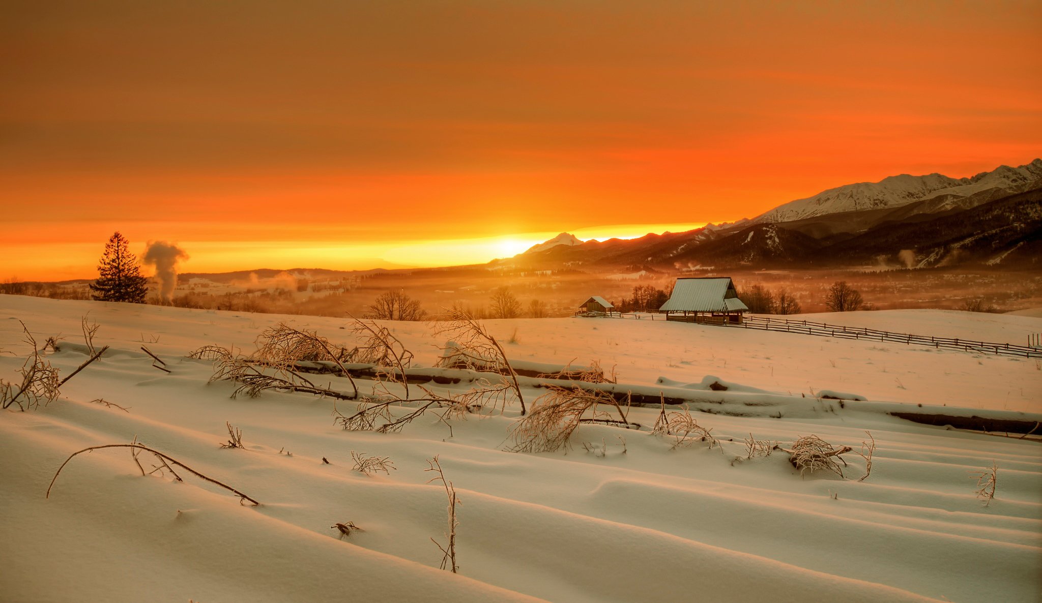 tatry wysokie zima świt