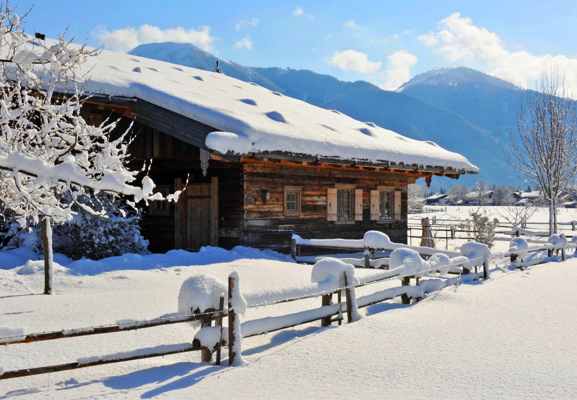 nature winter snow sky landscape winter white cool nice house