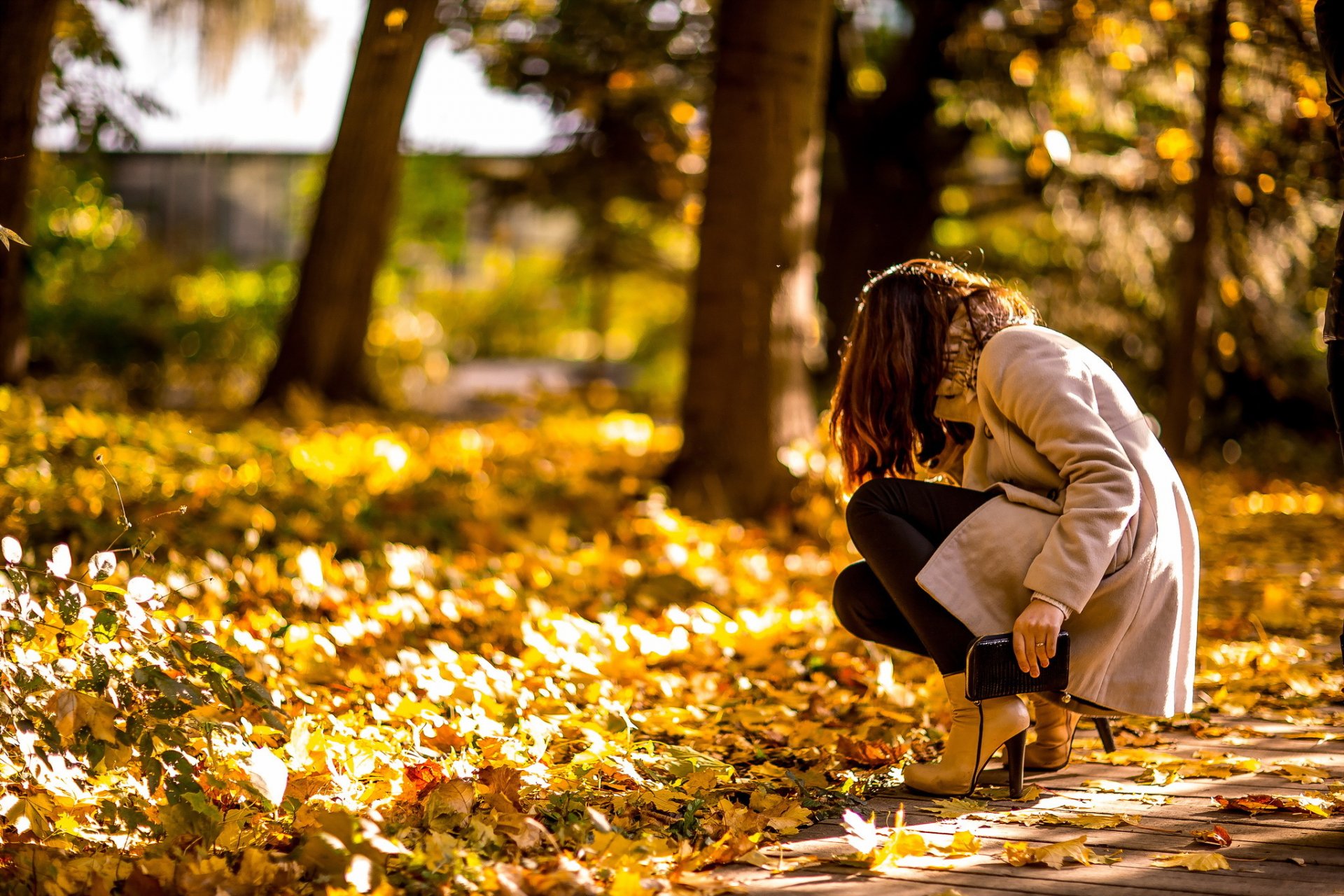 ciudad otoño chica