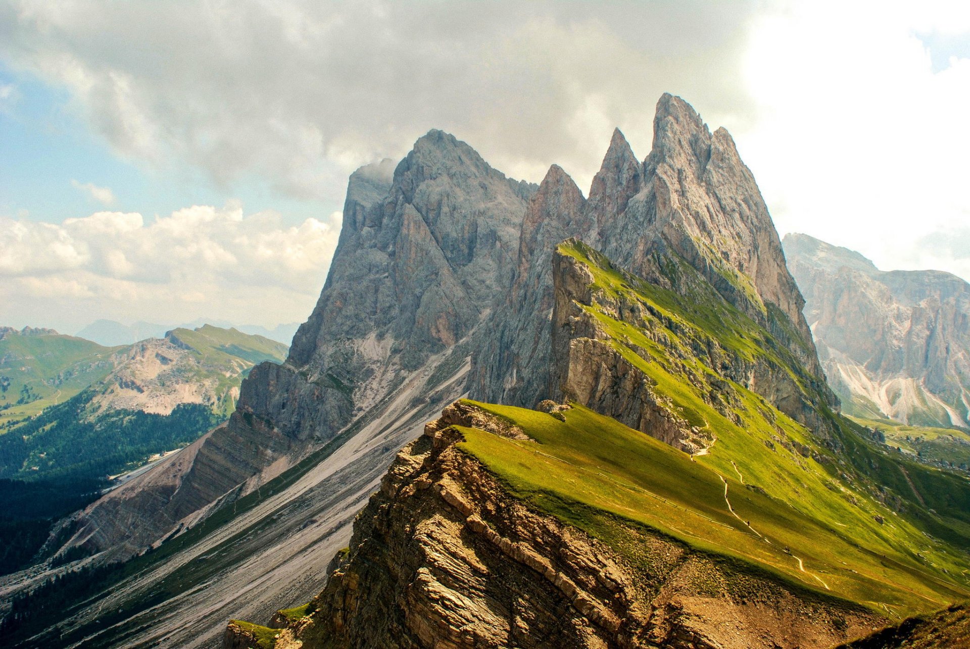 mountain height nature clouds . view panorama