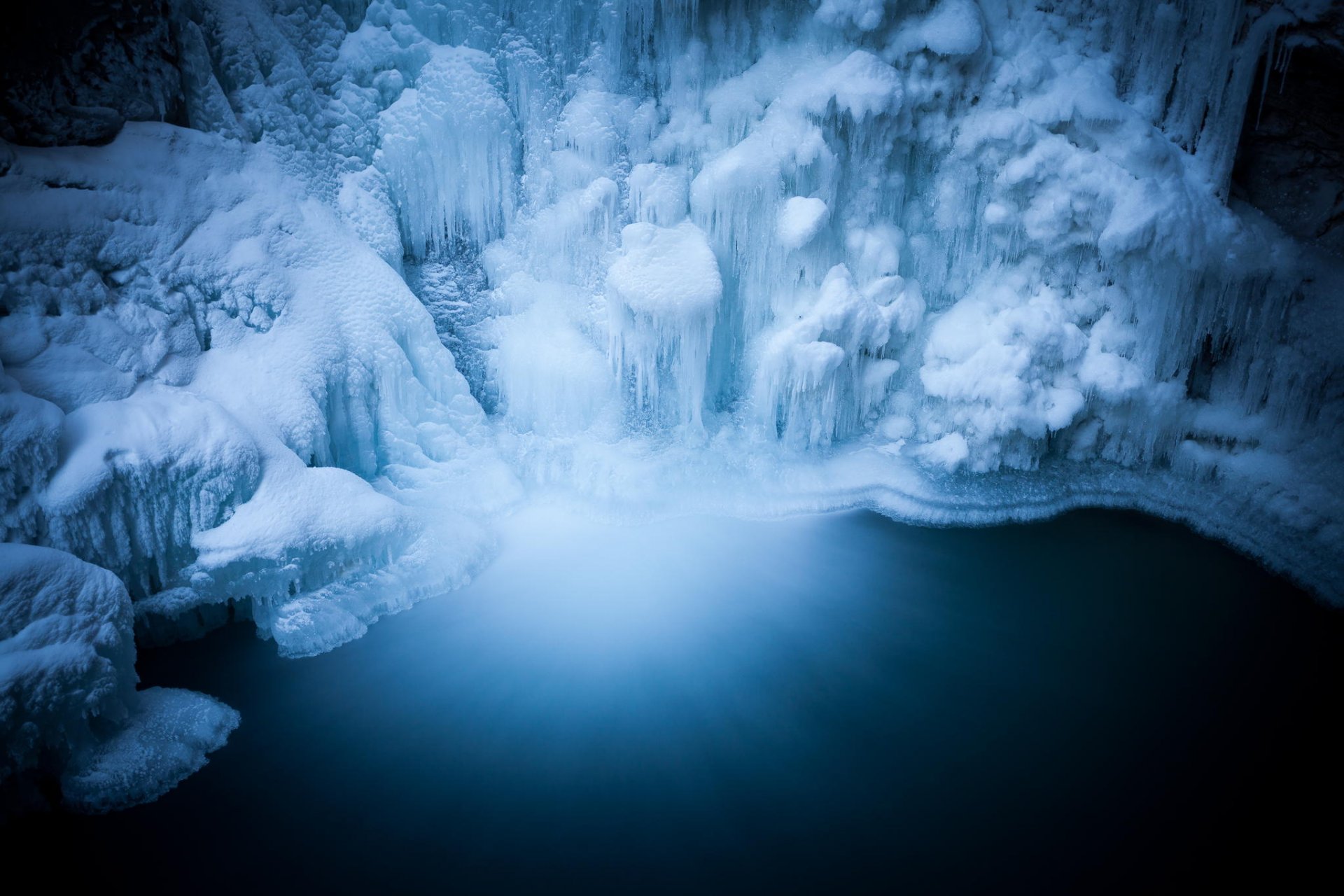 cave waterfall next water nature