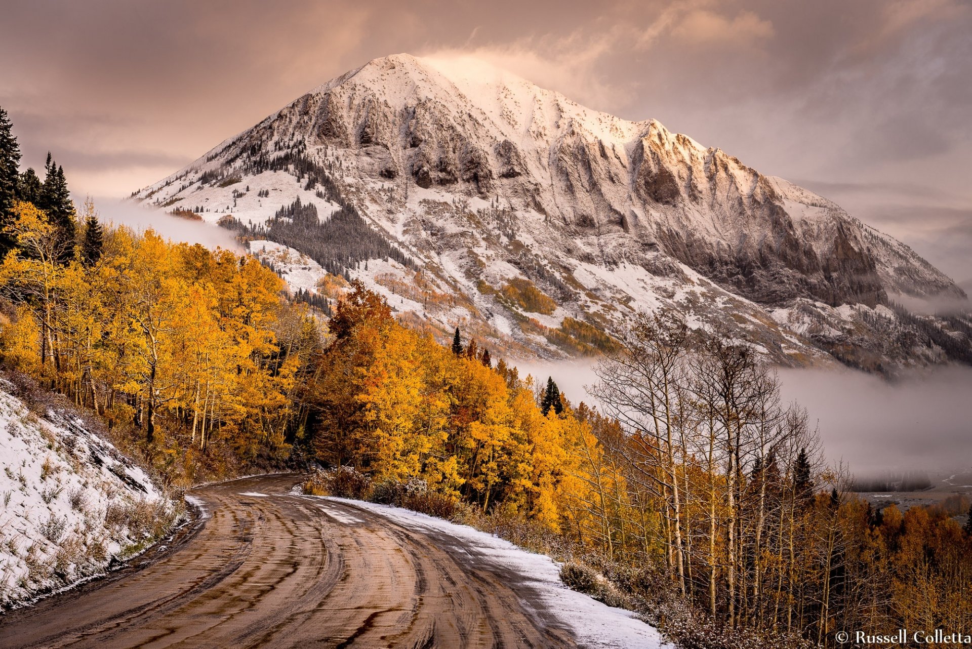 straße berge schnee natur