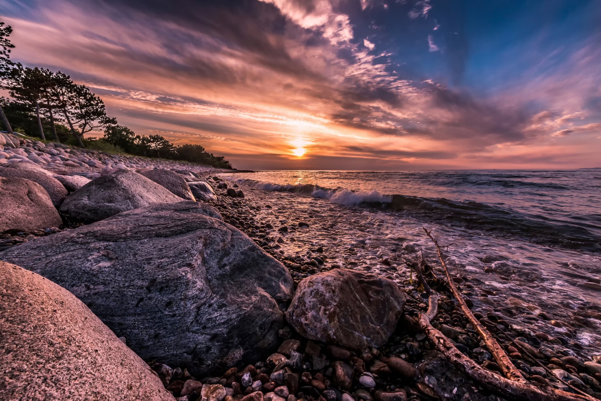 denmark hornbæk waves stones beach