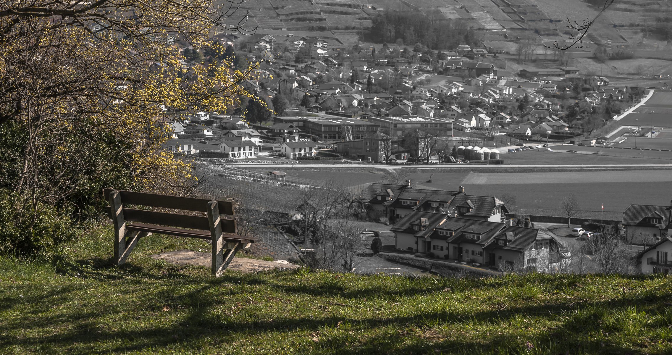 bank stadt ansicht landschaft