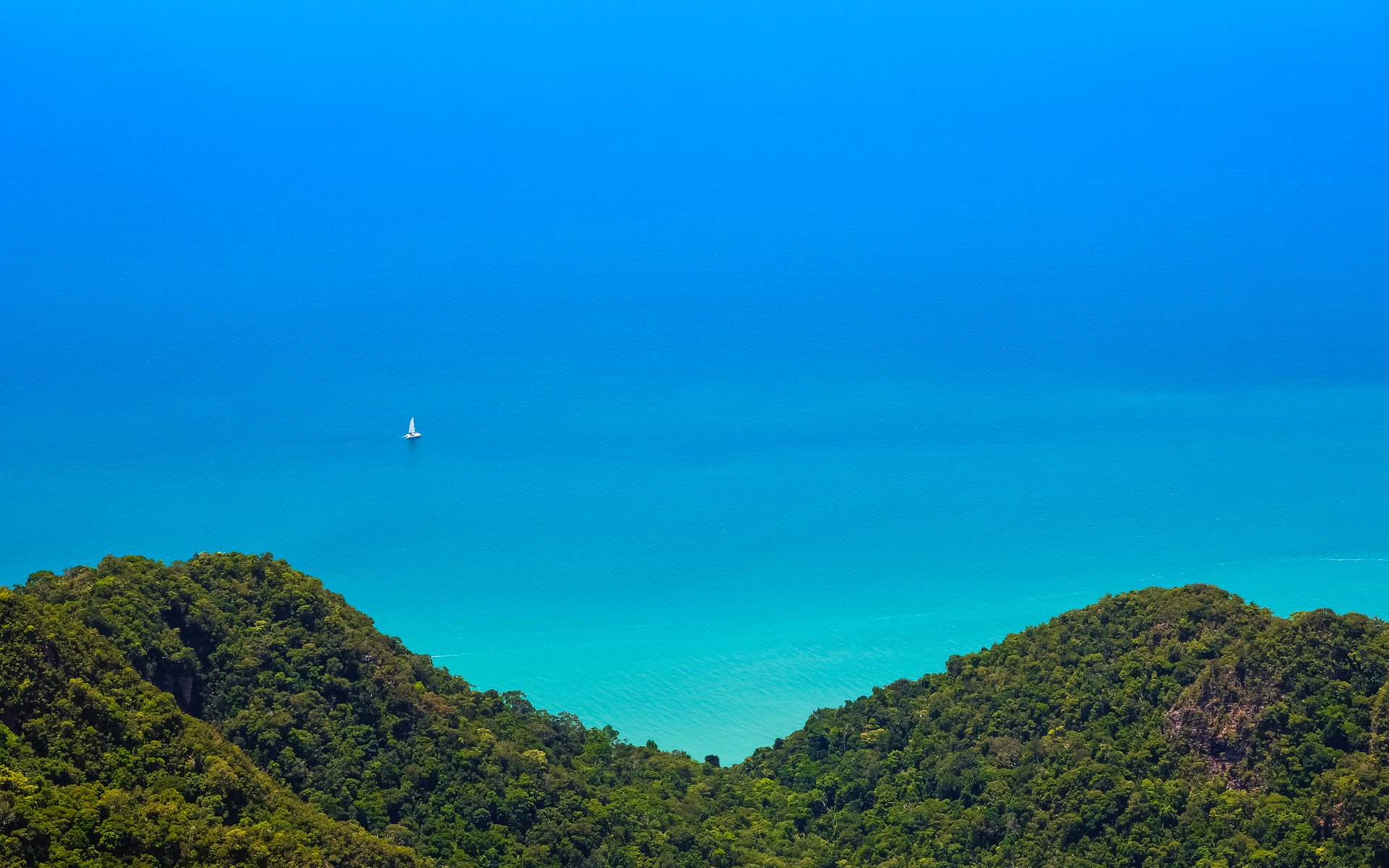 langkawi malezja las dżungla góry ocean widok natura krajobraz