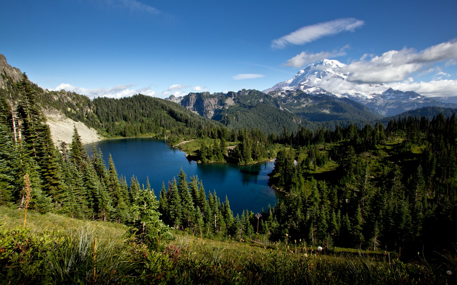 tolmie peak eunice see berge natur see wald