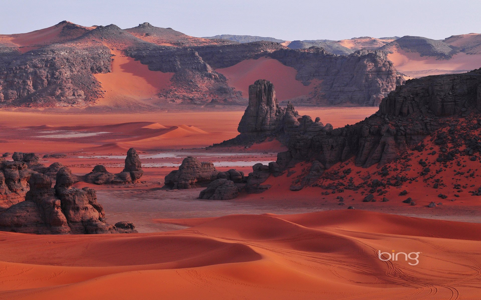 parc national de tassili sahara algérie afrique montagnes sable roches désert