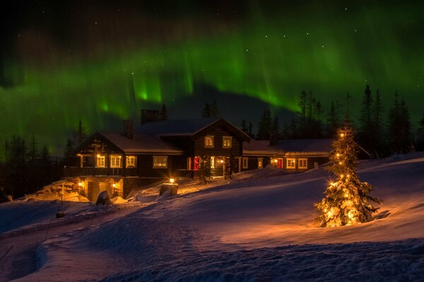 Aurores boréales de Norvège en hiver