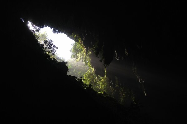 La luz del sol a través de la garganta