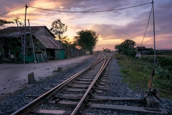 Old railway in the village