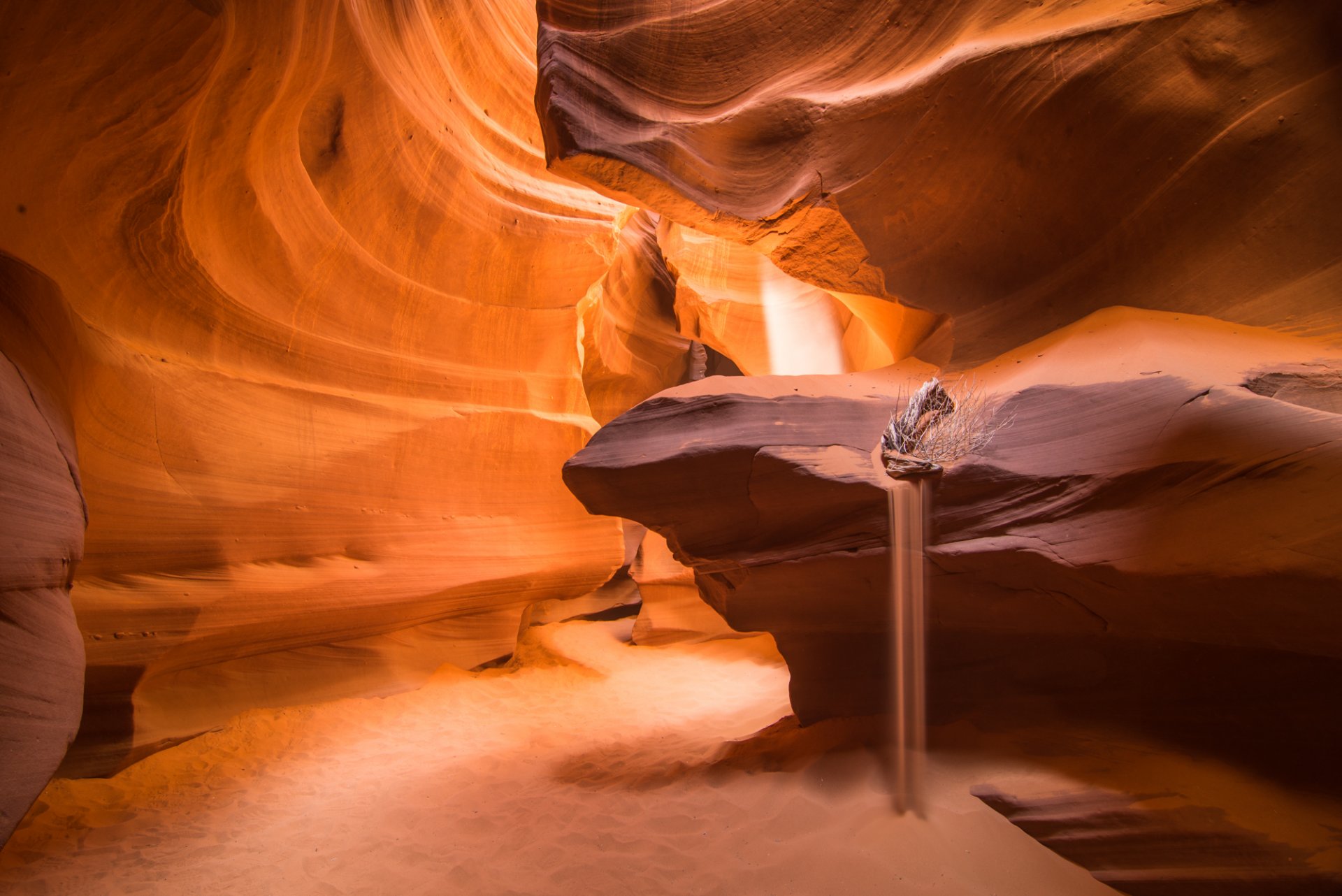 natur usa arizona antilopenschlucht felsen textur sand licht