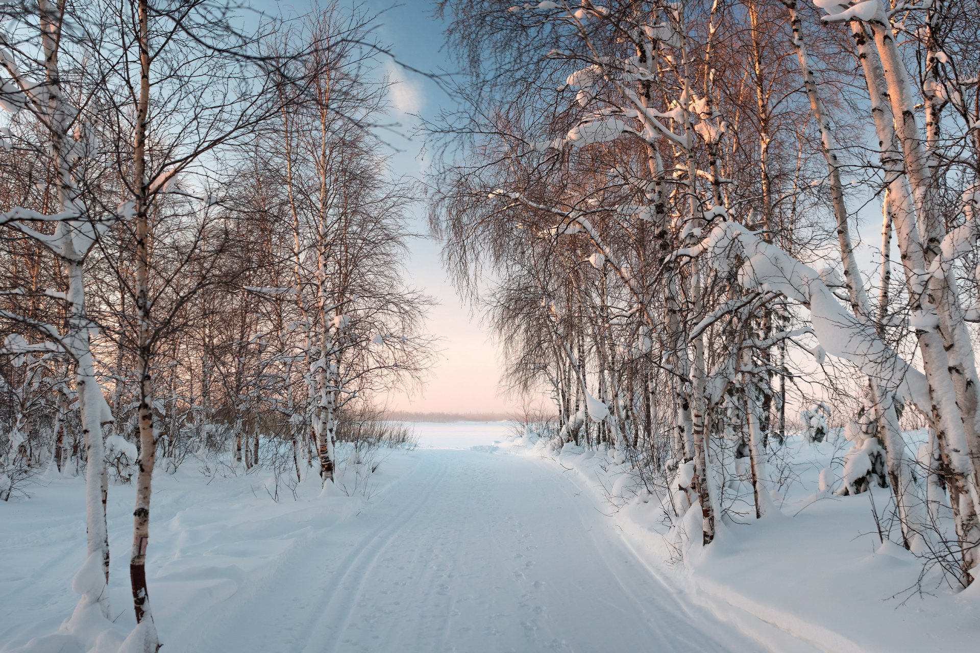 soir hiver gel paysage soleil