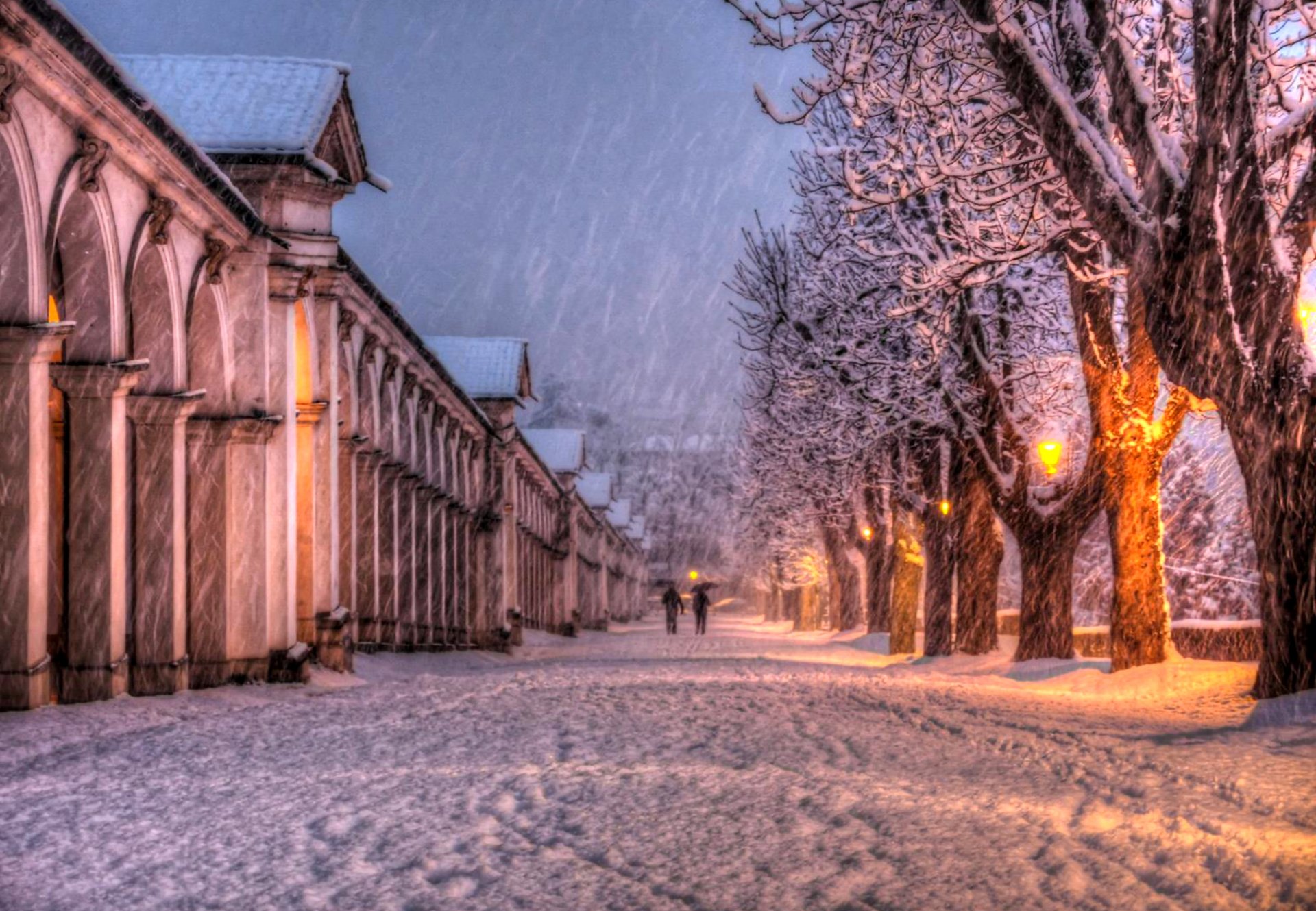 natura niebo chmury krajobraz zima śnieg