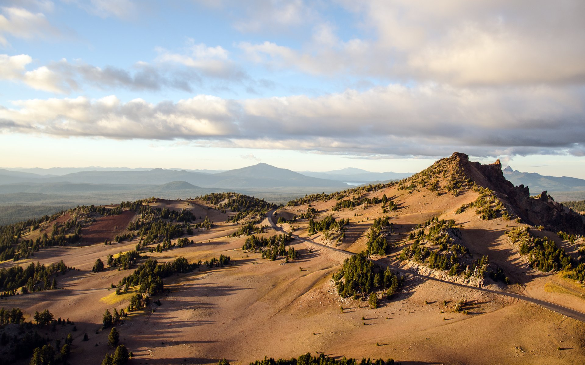 jezioro krater oregon góry droga pustynia natura