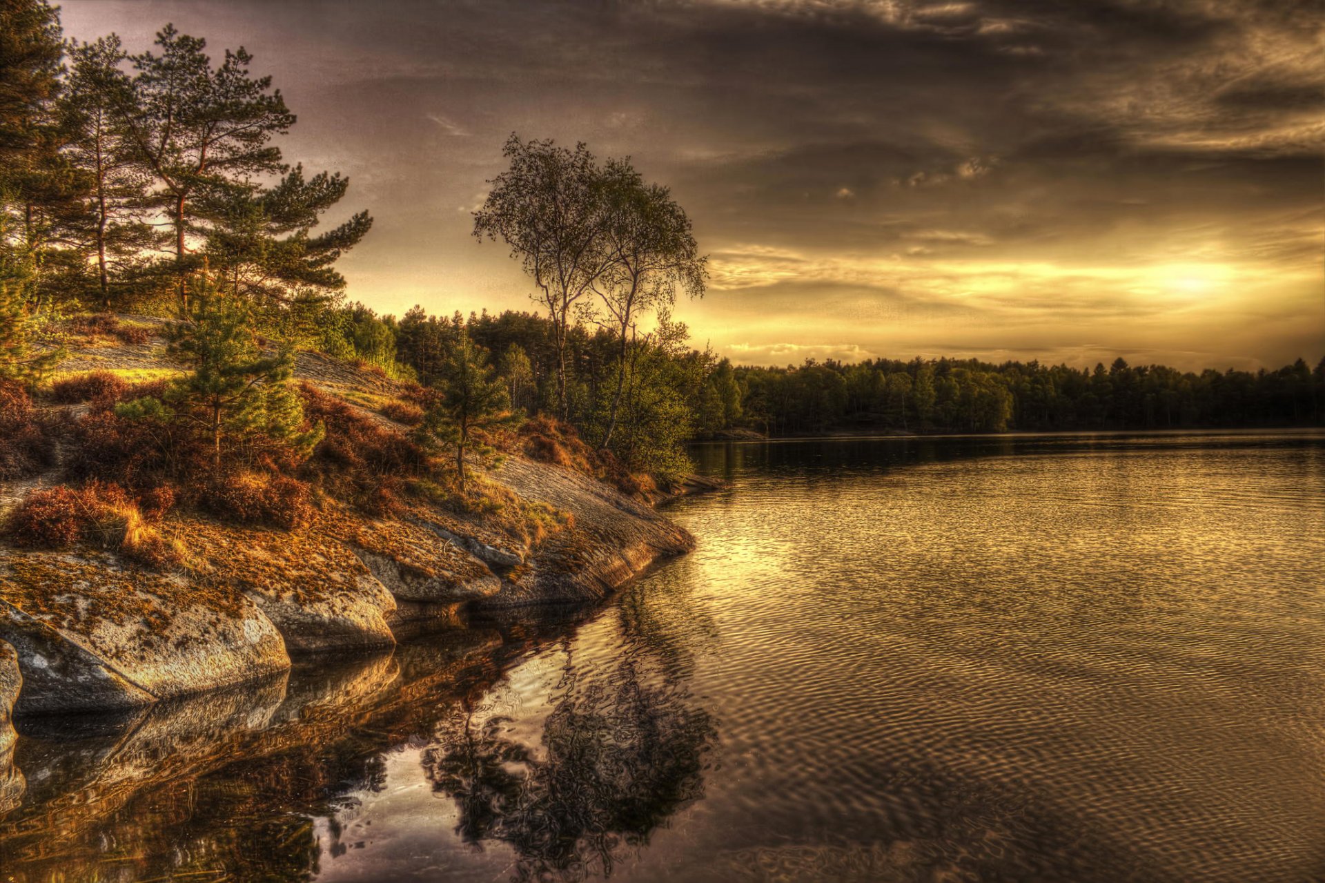 suède lac soirée