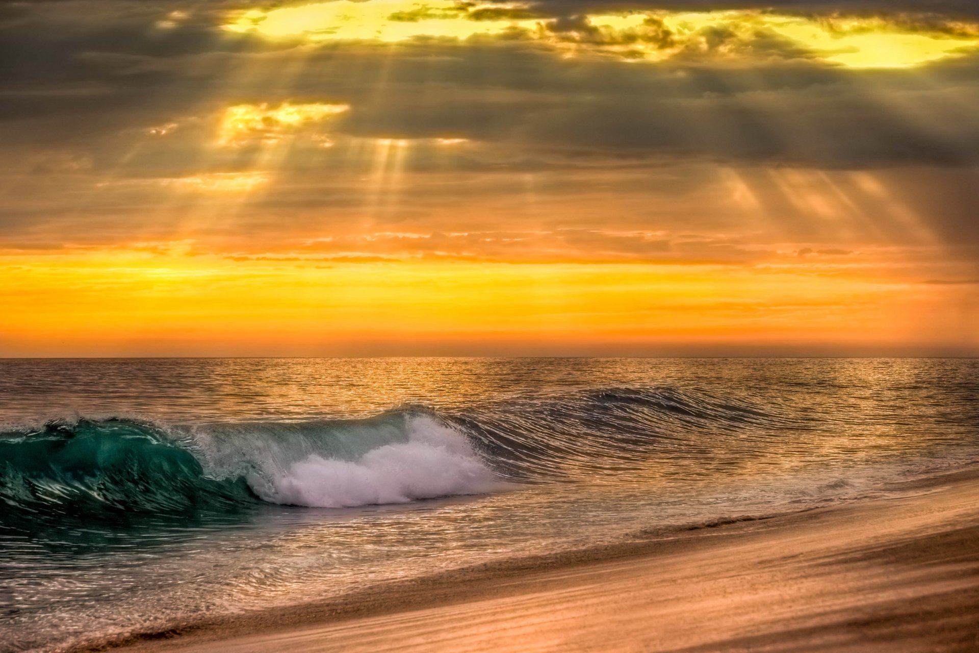 naturaleza puesta de sol cielo mar océano agua olas