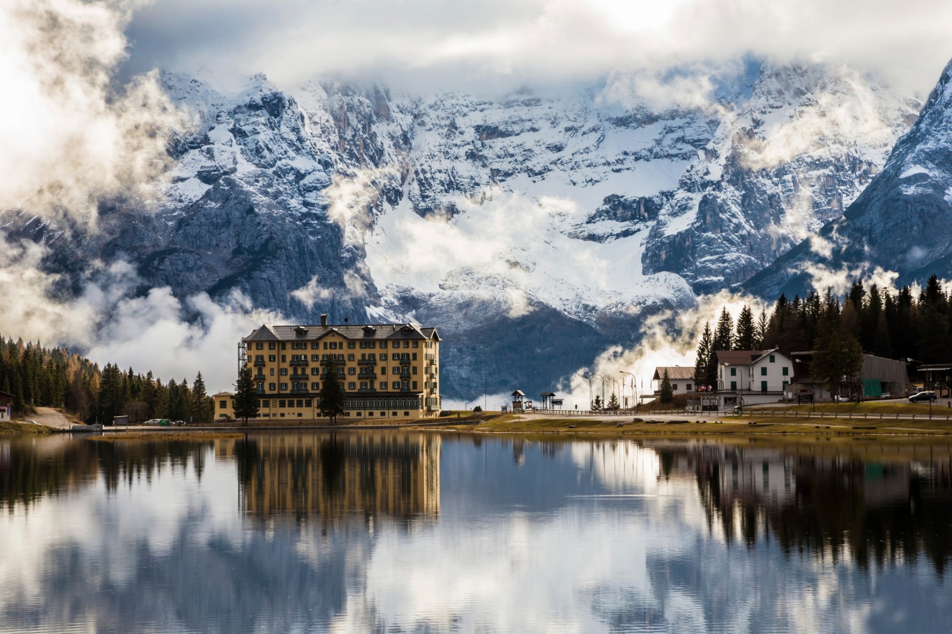 misurina lago dolomiti italia montagna