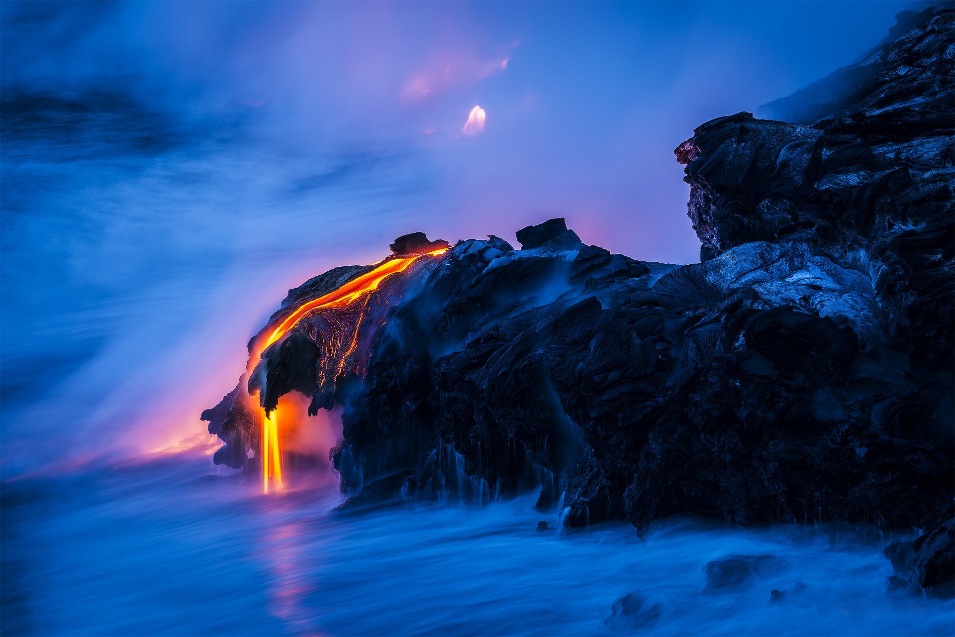 naturaleza rocas lava magma mar agua extracto