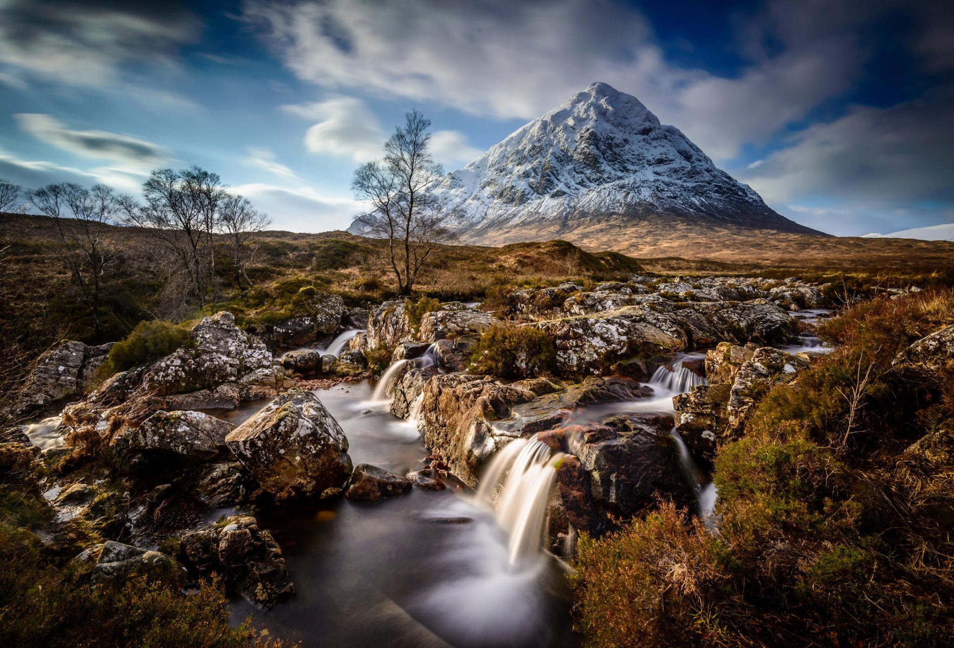 cotland mountain river cascade