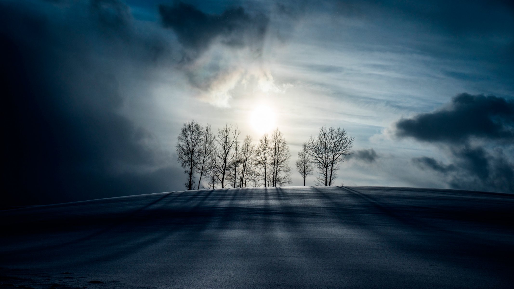 schnee nacht mondlicht