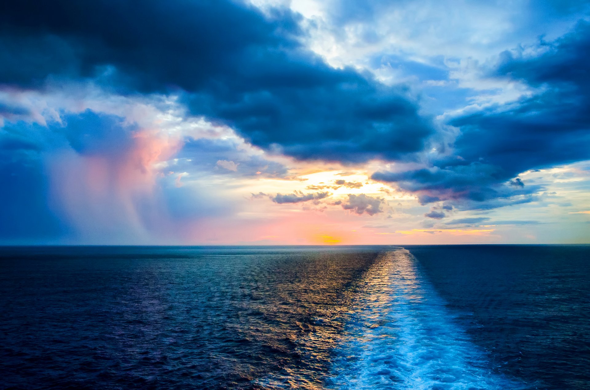 océano atlántico agua olas horizonte puesta de sol nubes cielo naturaleza