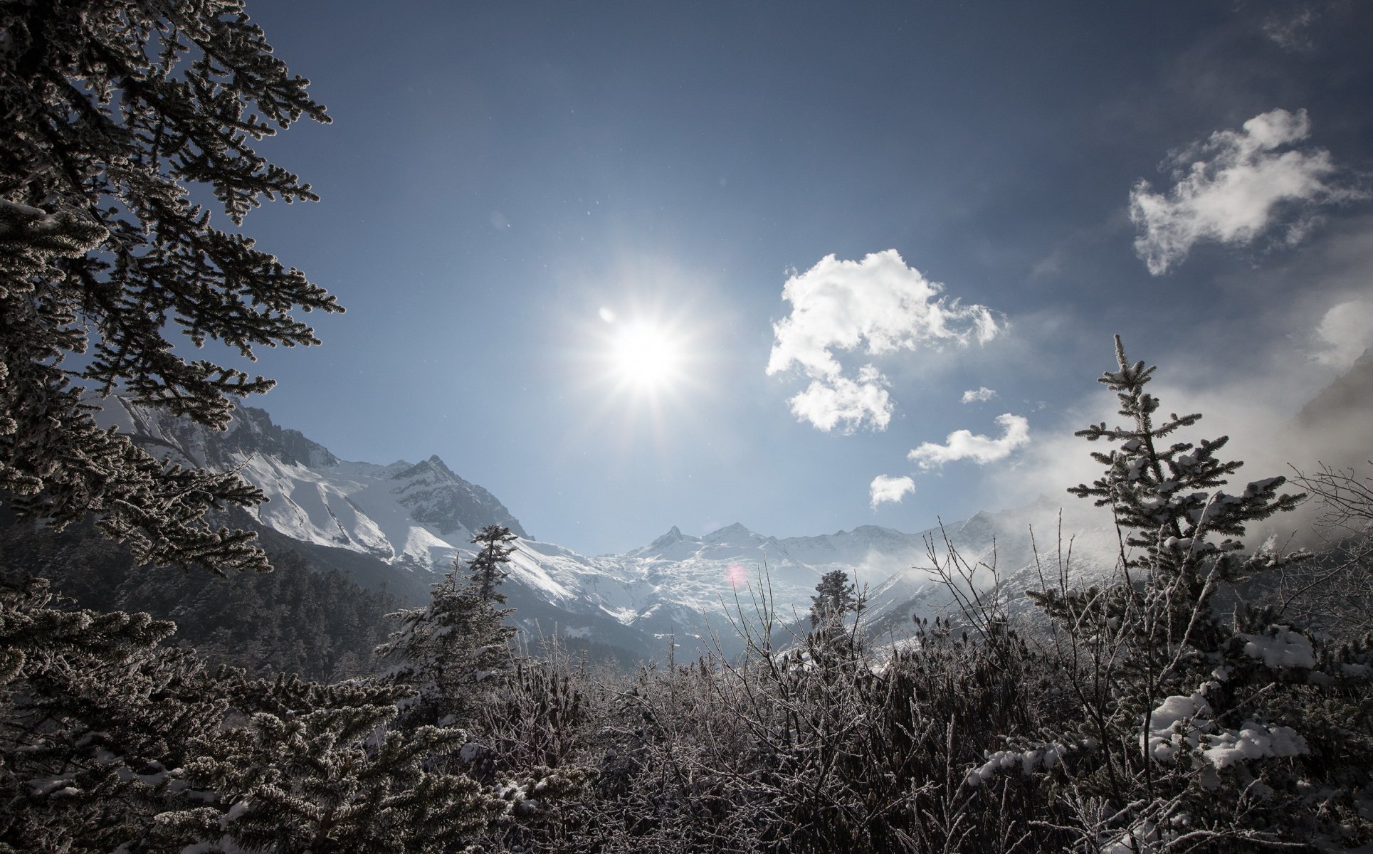 ichuan china mountain sun snow