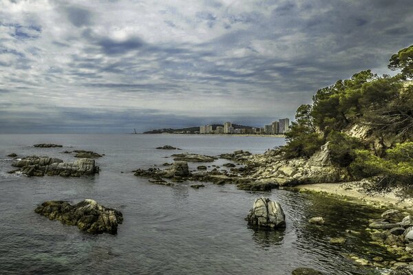 Panorama de la ciudad española en la costa