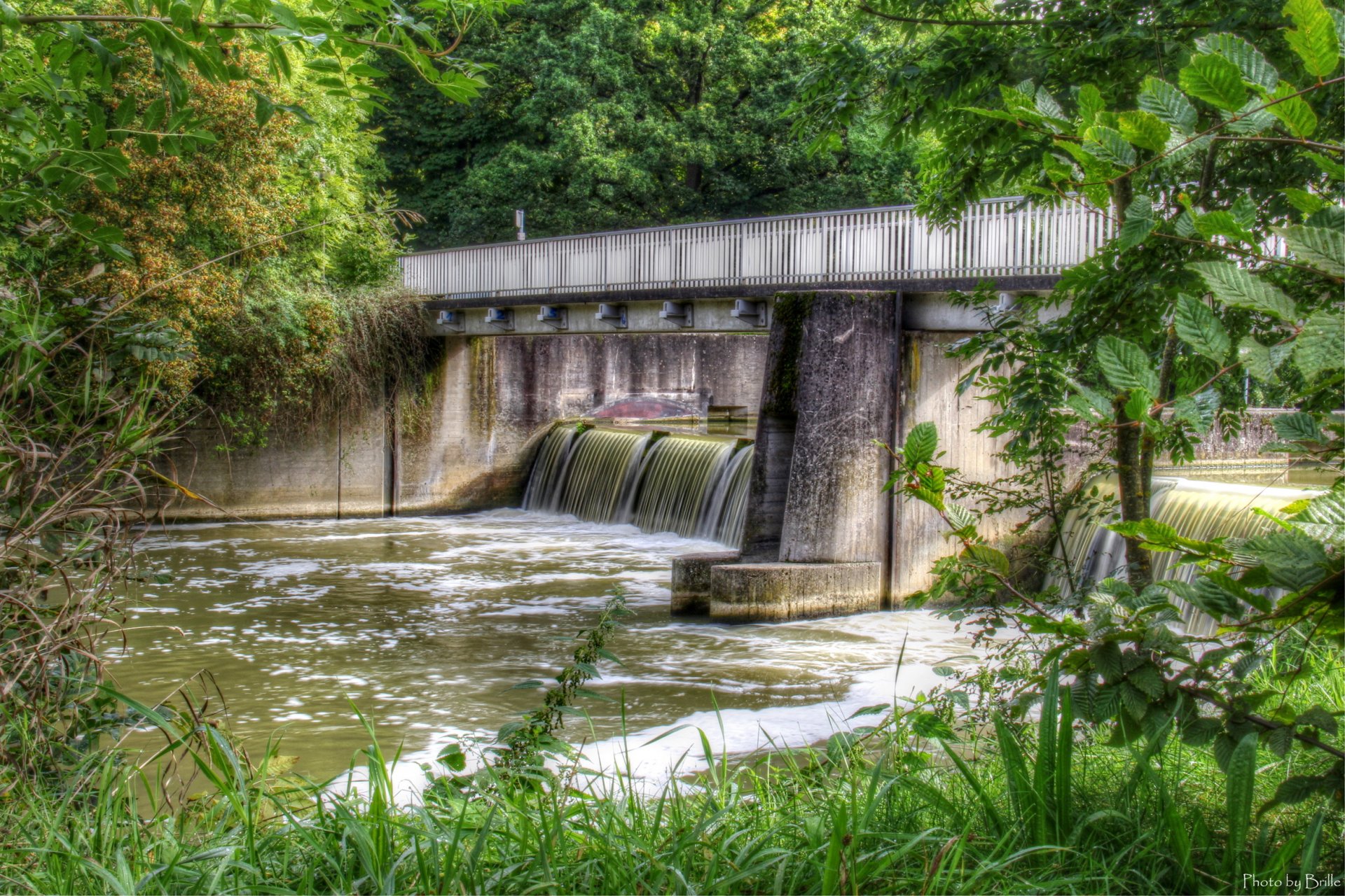 fluss deutschland damm brücke bad mergentheim hdr natur foto