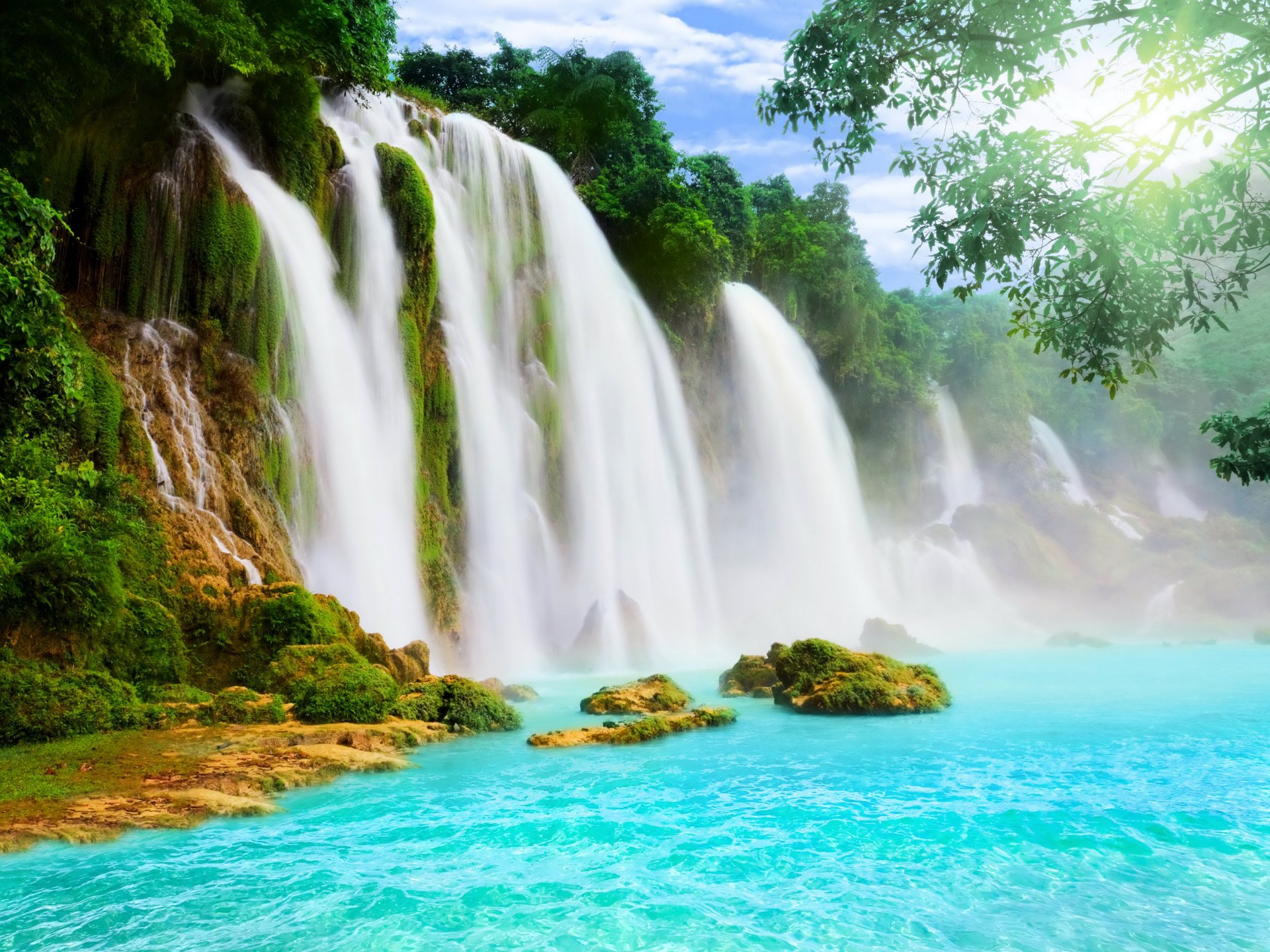 cascada cascadas agua árboles