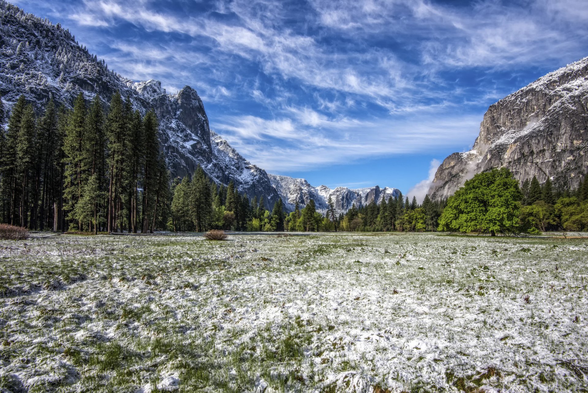 yosemite valley california mountain snow