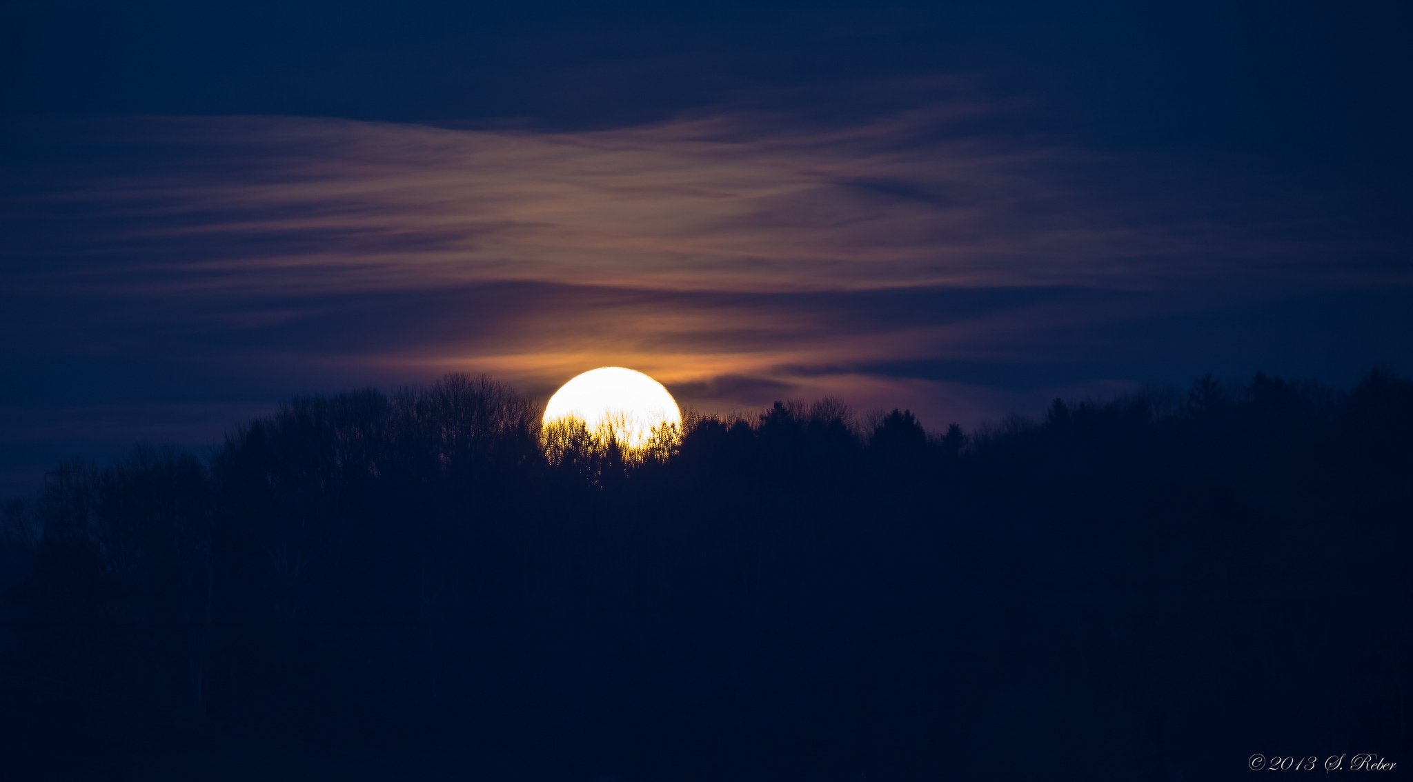 nacht blau himmel mond vollmond wald