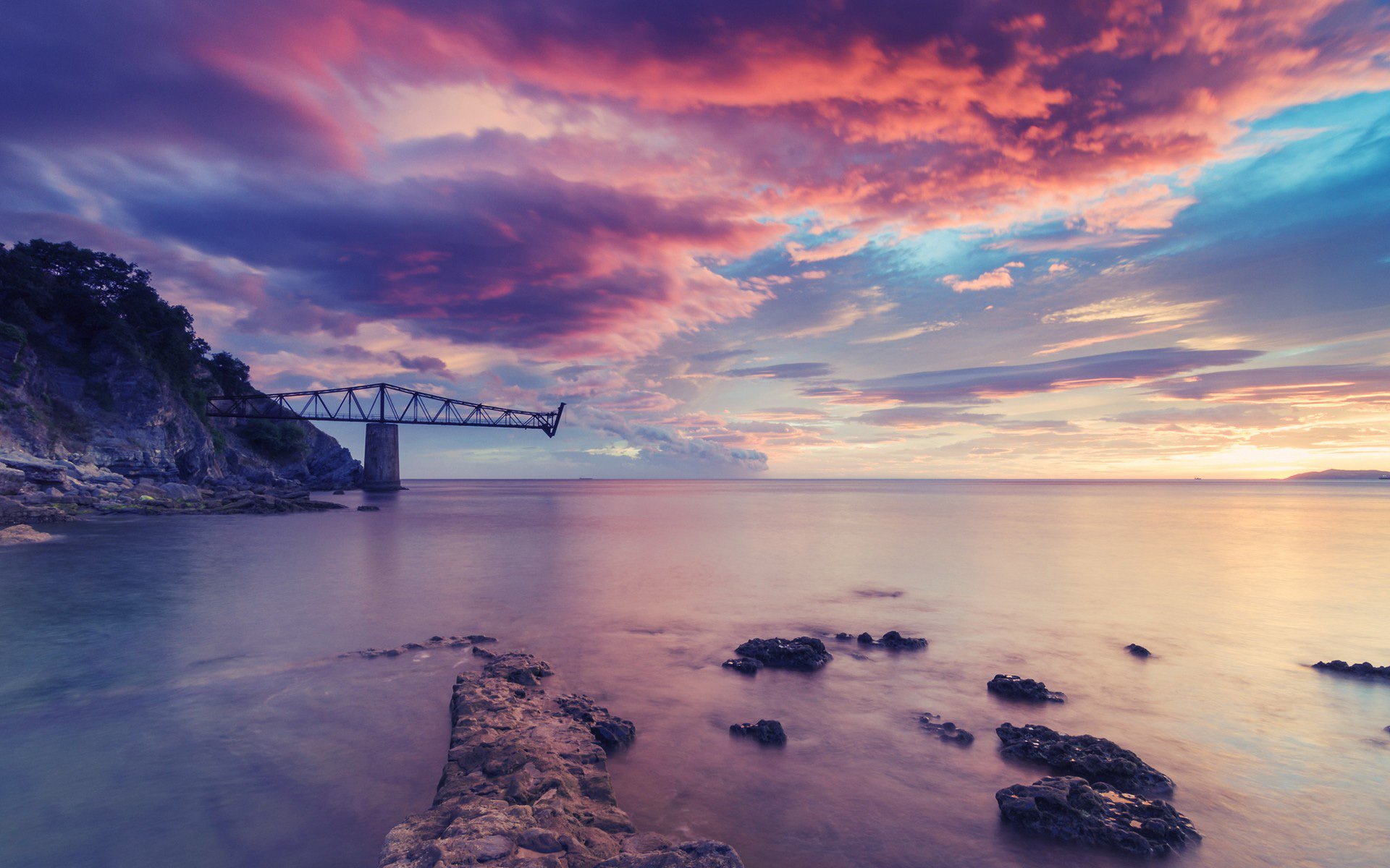 wolken wasser rock ozean himmel träume natur bunt