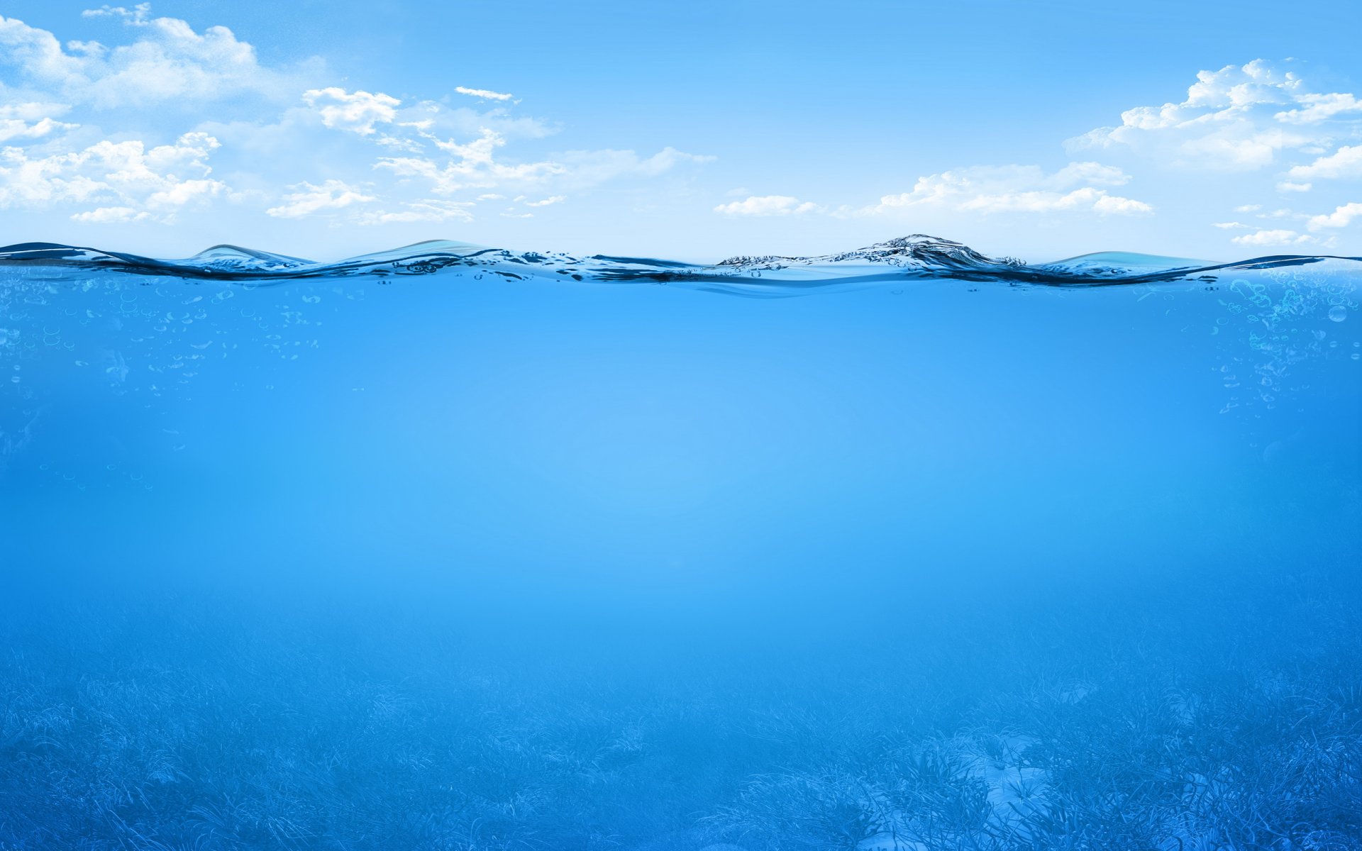 eau fond plantes ciel nuages