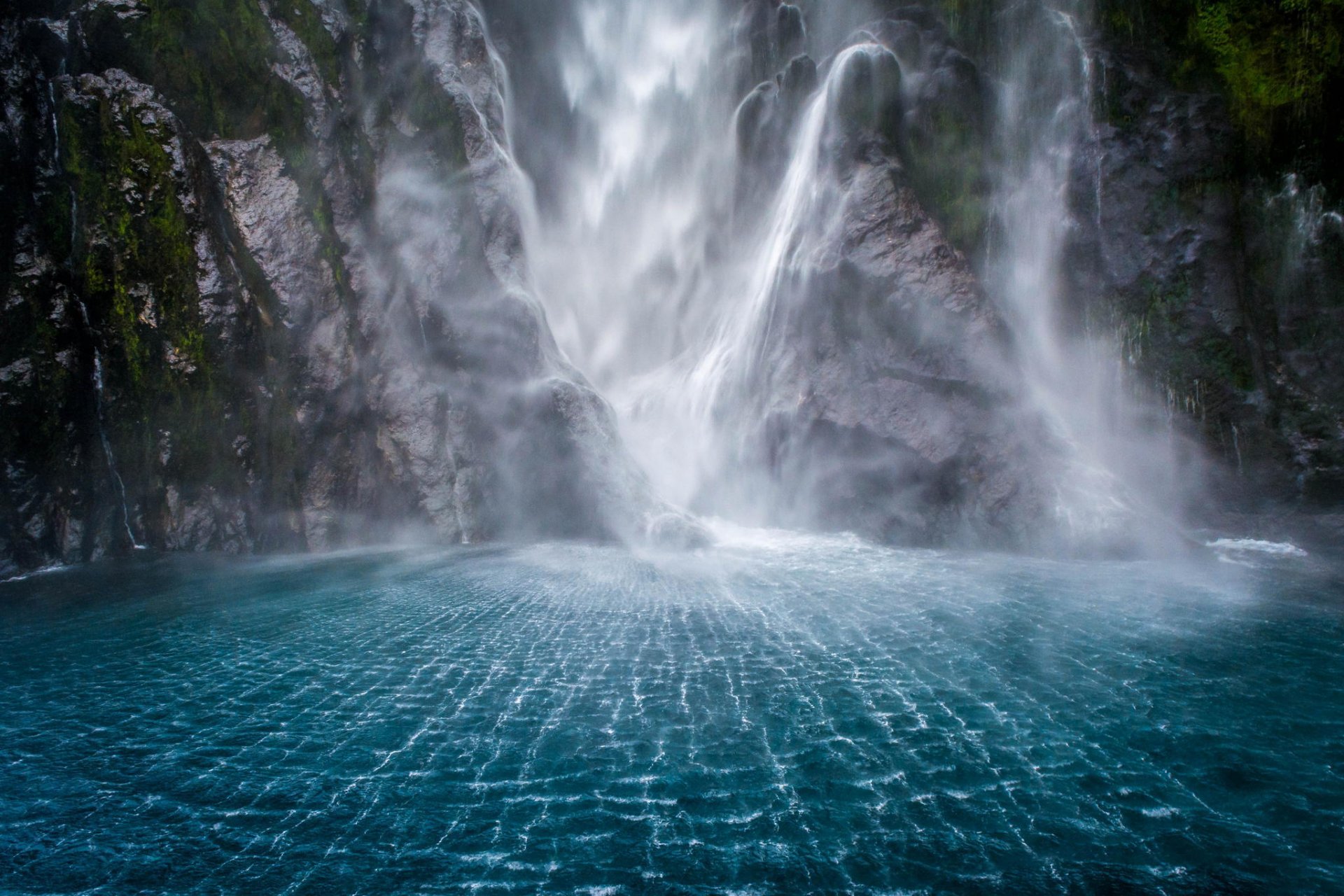 природа водопад скалы вода