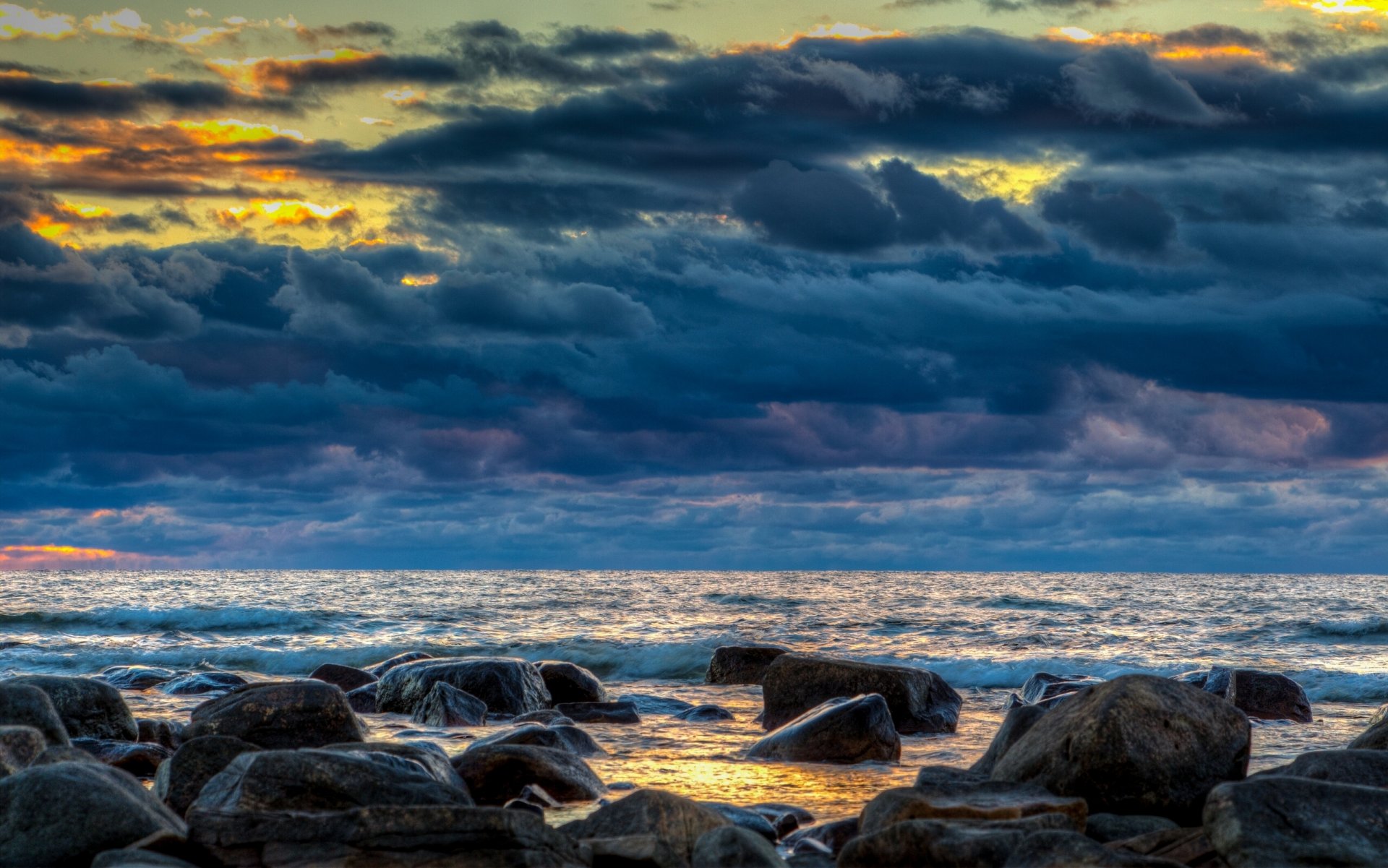 botanischer golf ostsee finnland steine wolken