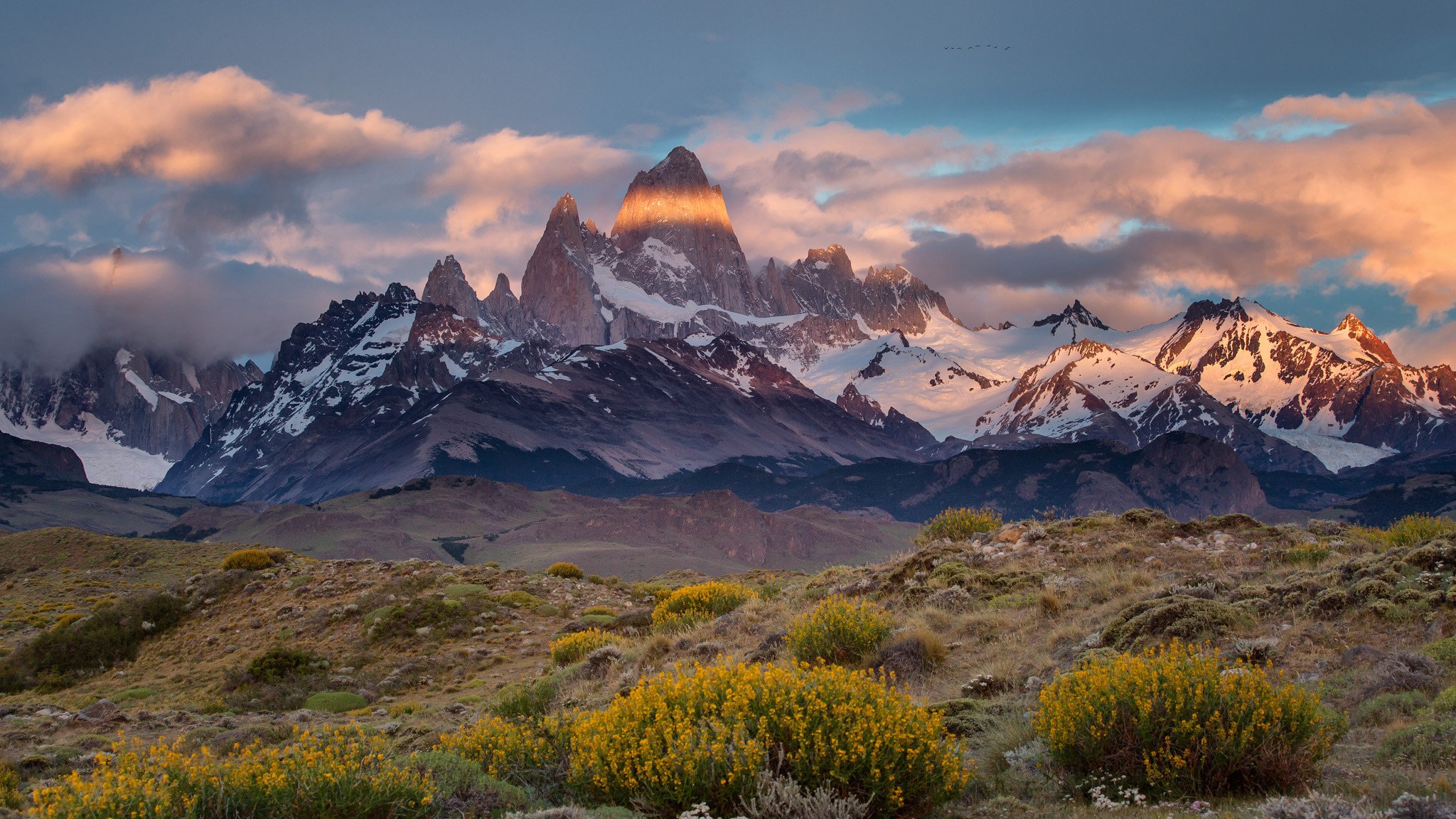 argentinien chile grenze patagonien monte-wüste mount fitz roy