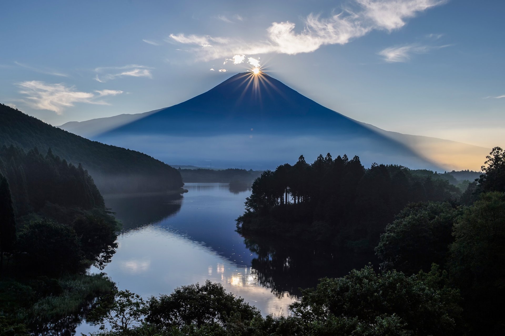 giappone fuji vulcano montagna sole