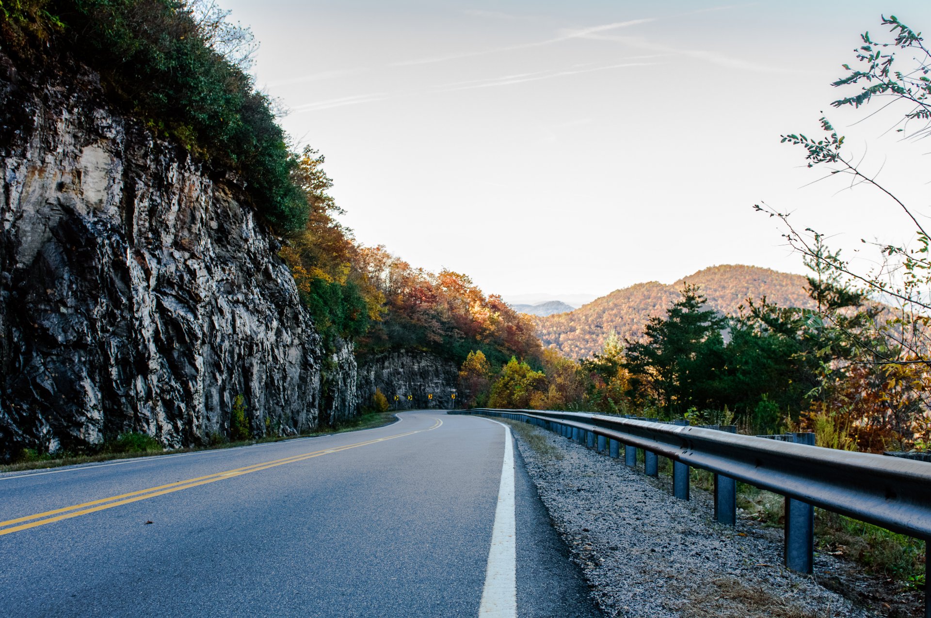 carretera montaña otoño georgia ee.uu. caída russell brasstown carretera georgia