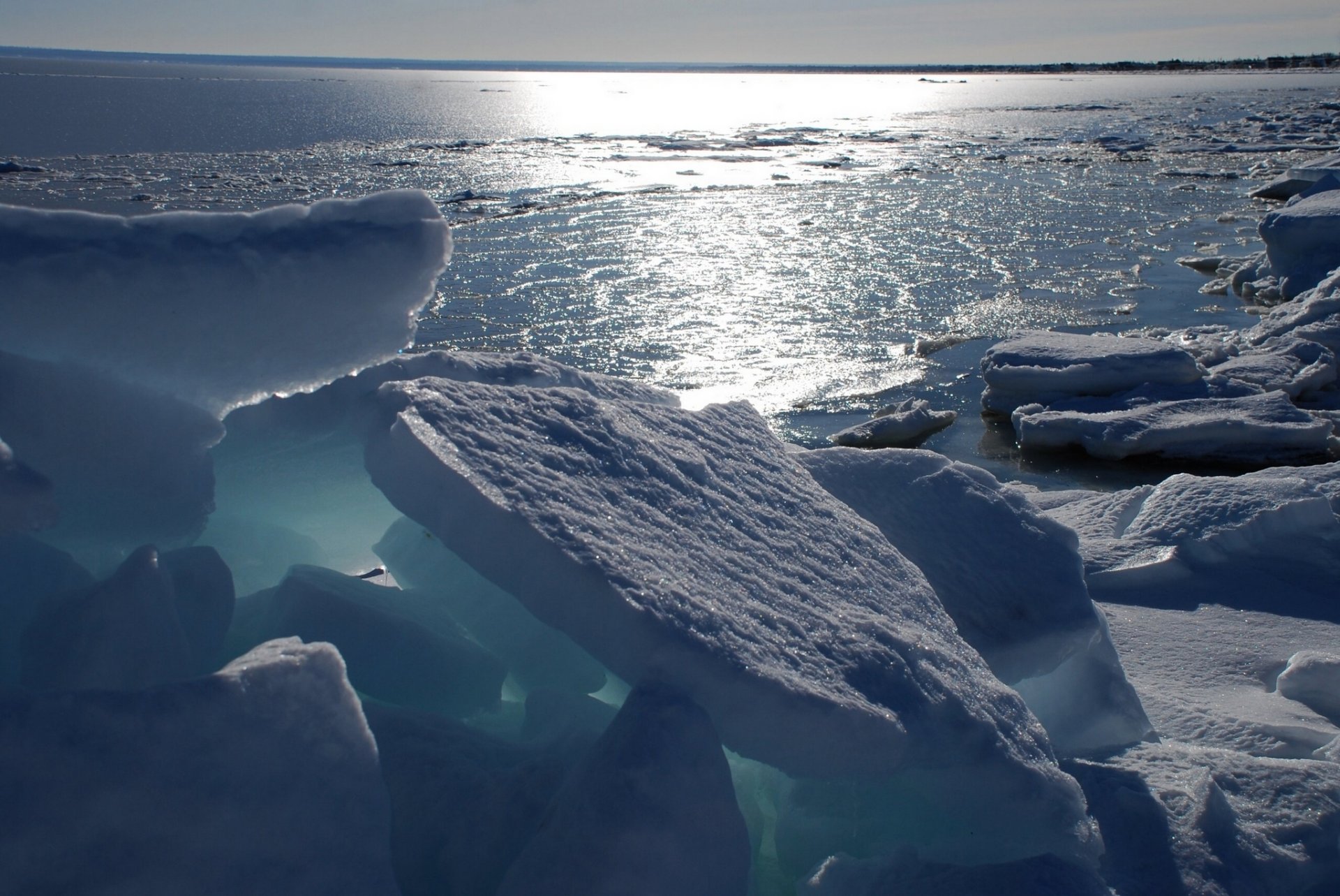 beresford canada chaleur bay bay shalёr winter ice floe