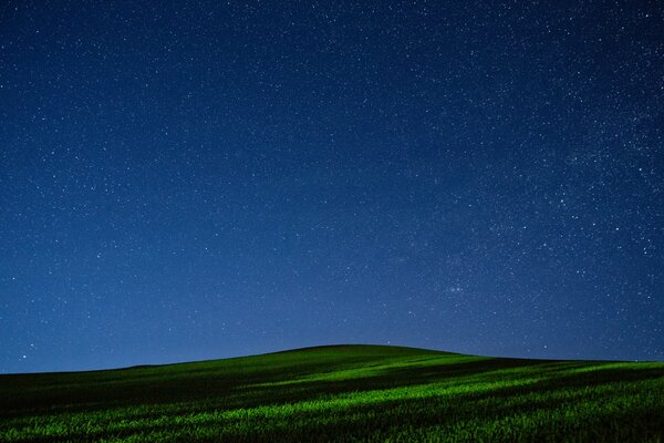 Notte stellata nel campo